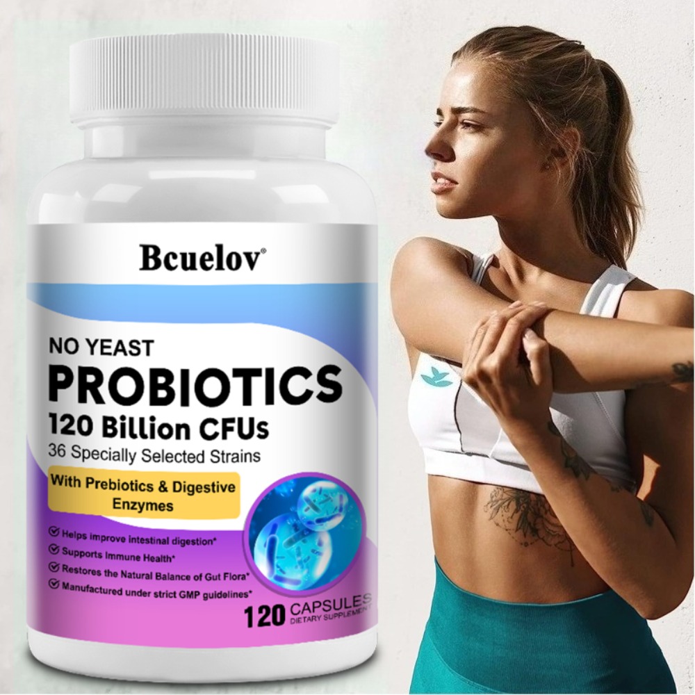 Probiotic 60 Billion - Capsule Probiotiche con Enzimi Organici, 120