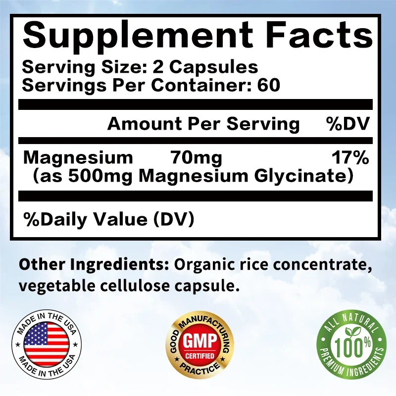 Glicinato di Magnesio 500mg -  - Magnesium Glycinate Capsule recensione e prezzo