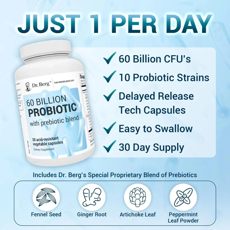 Dr. Berg 60 miliardi di 10 cep - Probiotic 60 Billion recensione e prezzo