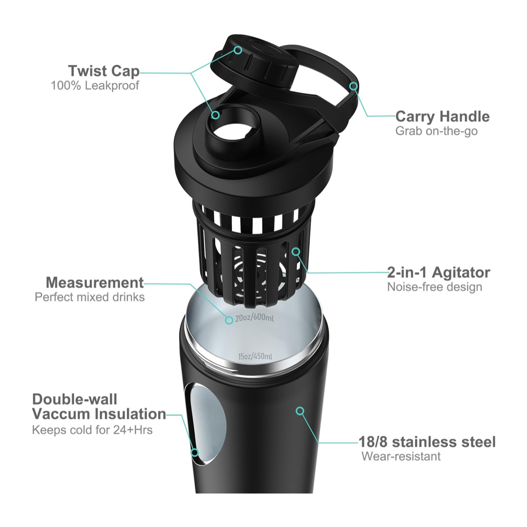Bottiglia shaker portatile in  - Protein Shaker Bottle recensione e prezzo